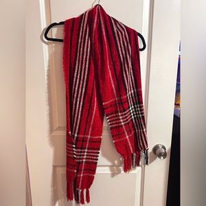 Unisex Chenille Plaid Scarf 100% Polyester